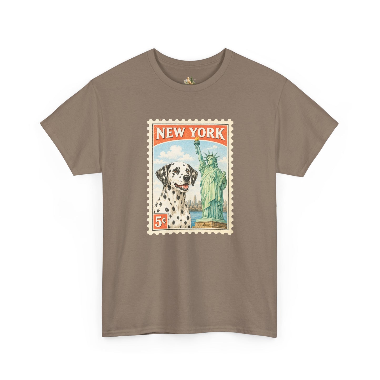 New York Dalmatian T-Shirt | Statue of Liberty Vintage Postage (Heavy Weight Tee)