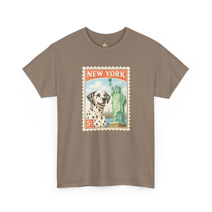 New York Dalmatian T-Shirt | Statue of Liberty Vintage Postage (Heavy Weight Tee)
