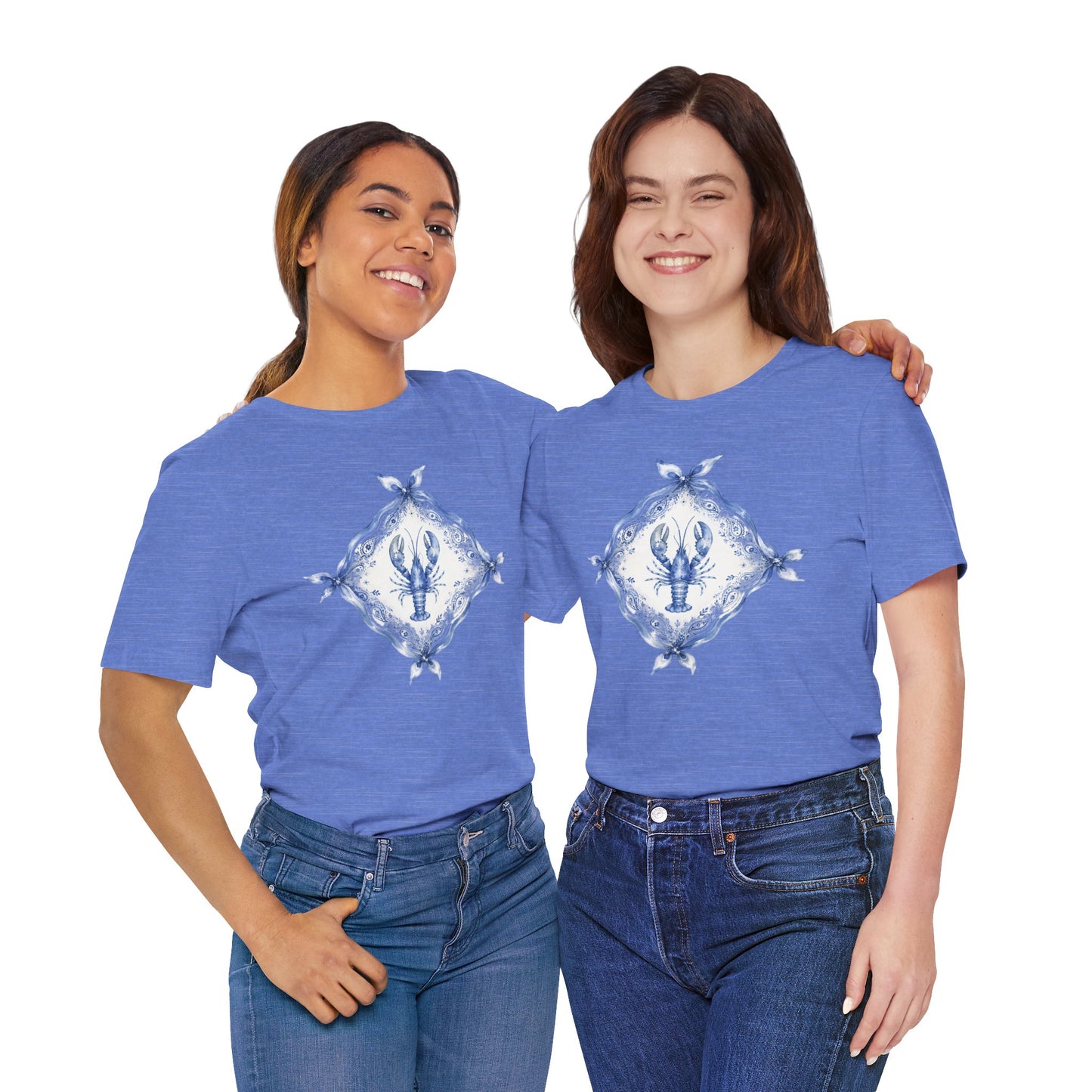 T-Shirt — Blue Delft Lobster Bandana Graphic Tee