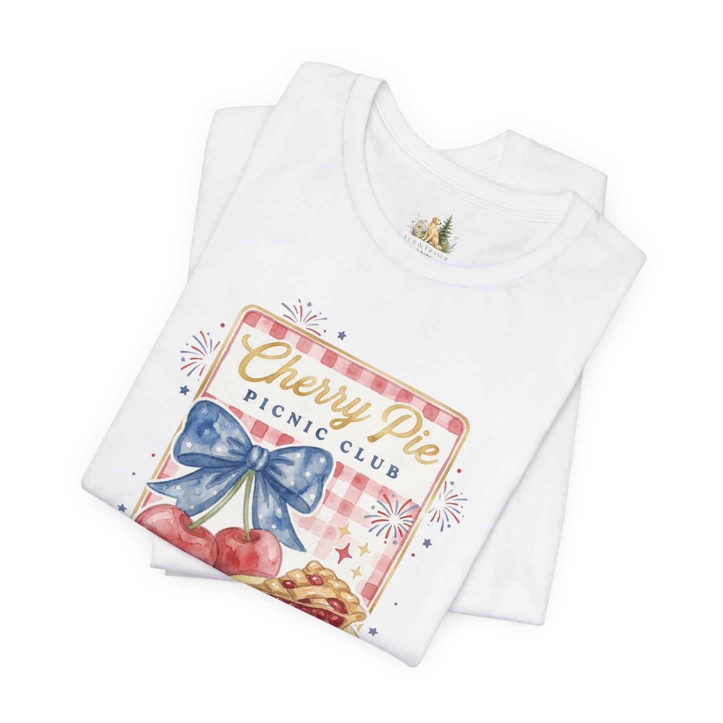 Cherry Pie Picnic Club Tee | 4th of July Retro Americana, vintage flag stars
