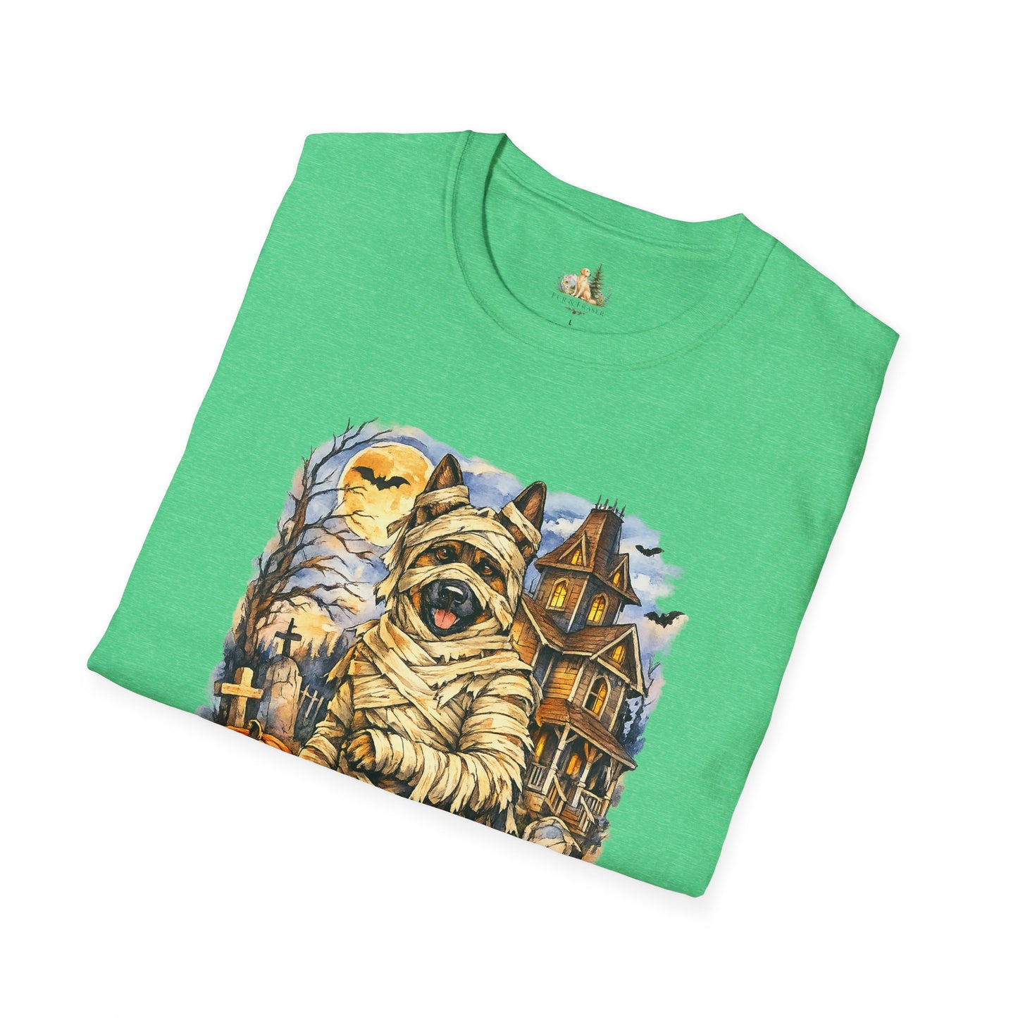 Unisex Mummy German Shepherd Halloween T-Shirt - What Tails Lurk Behind The Pines Collection