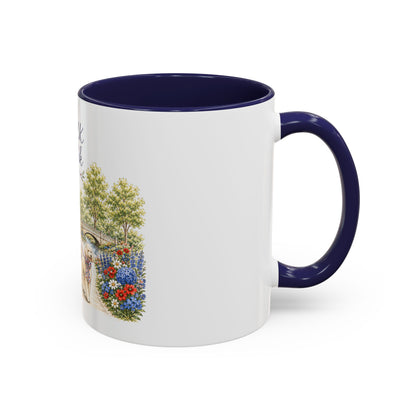 Walk in the Park girl with dog Mug | Accent coffee mug 11oz 15oz