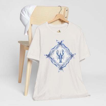 T-Shirt — Blue Delft Lobster Bandana Graphic Tee