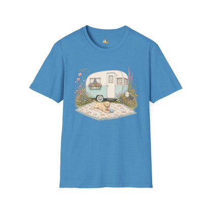 Vintage Camper T-Shirt — Cozy Caravan & Picnic Design(Light Weight, Ultra Soft)