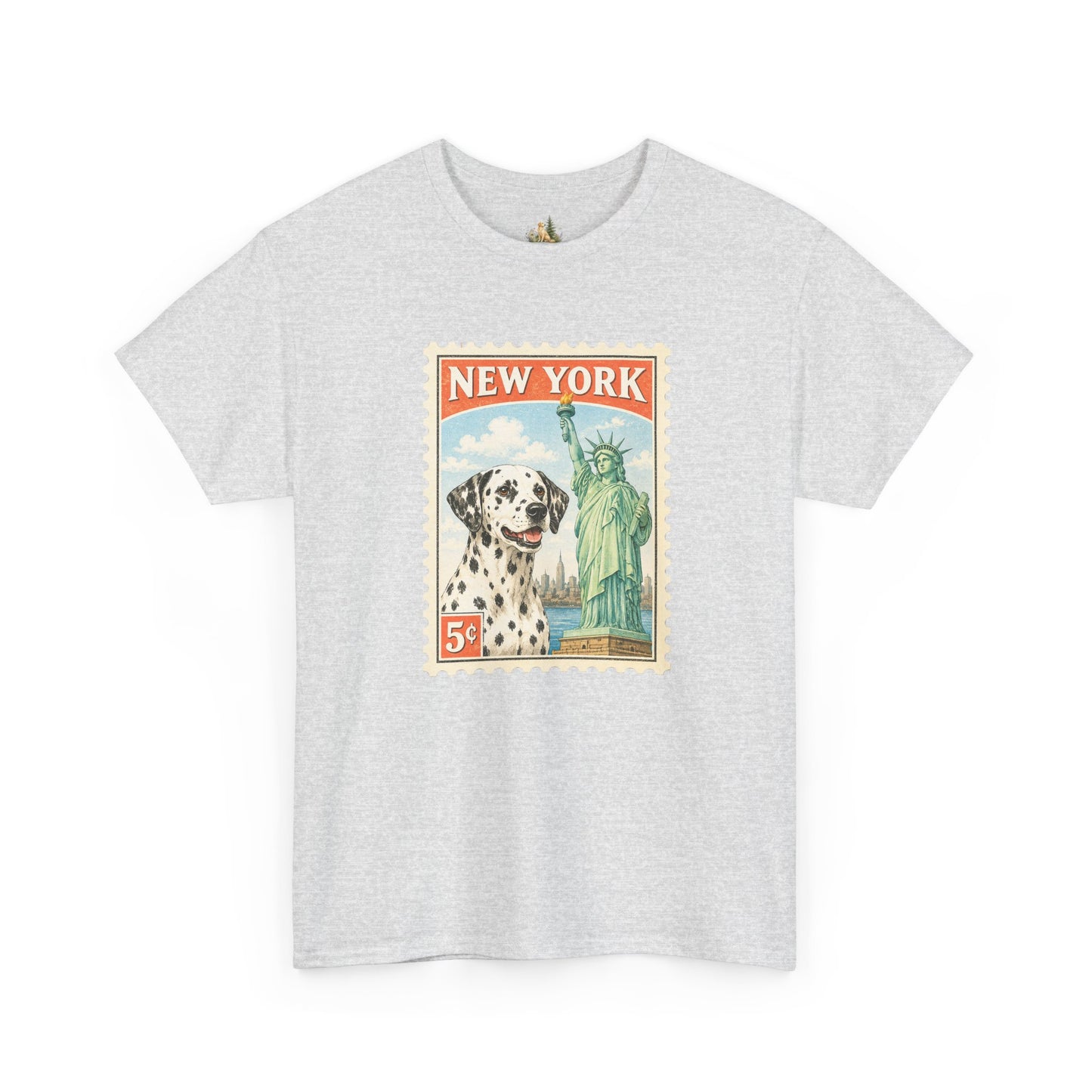 New York Dalmatian T-Shirt | Statue of Liberty Vintage Postage (Heavy Weight Tee)