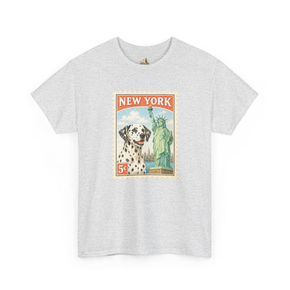 New York Dalmatian T-Shirt | Statue of Liberty Vintage Postage (Heavy Weight Tee)
