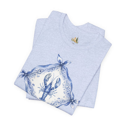 T-Shirt — Blue Delft Lobster Bandana Graphic Tee
