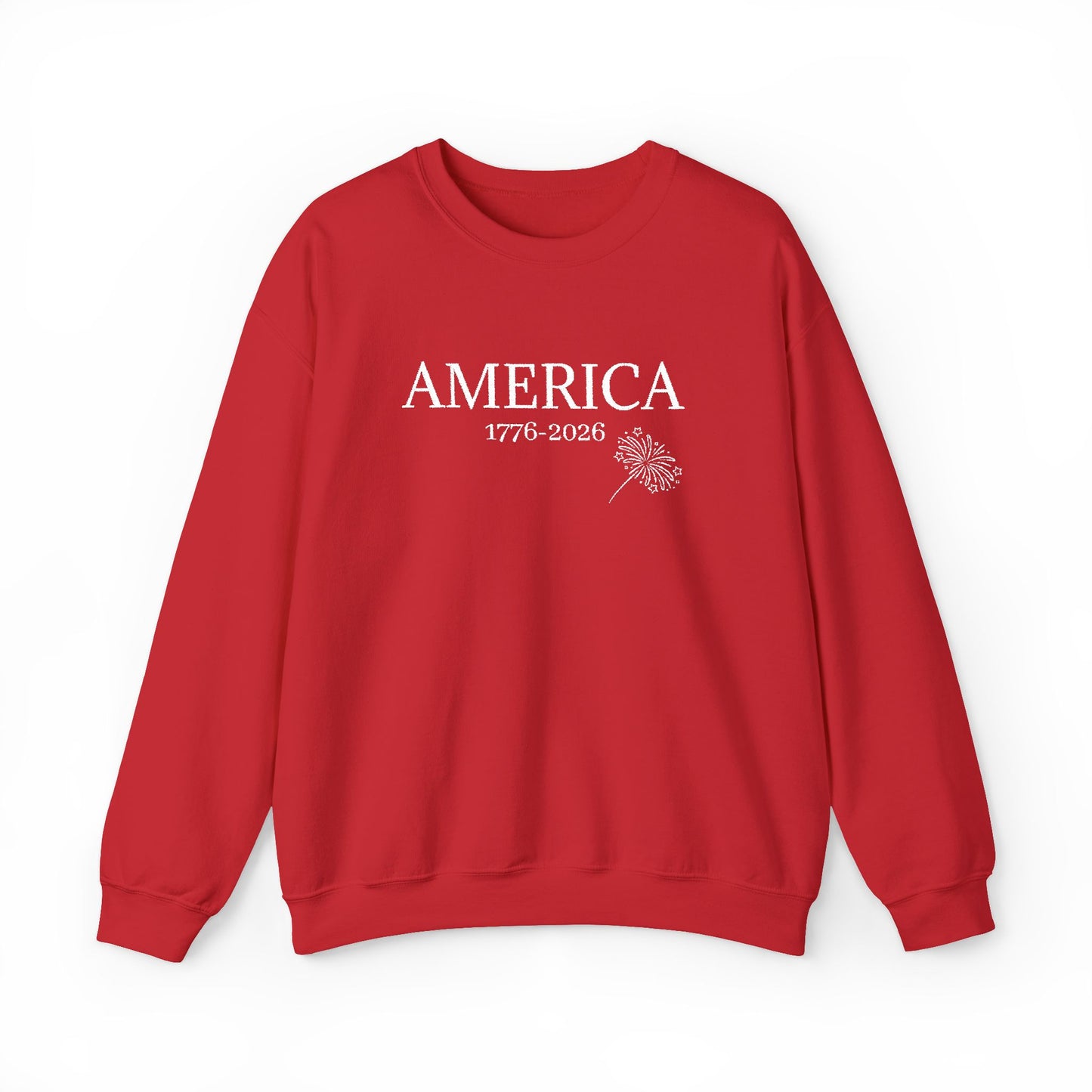 Unisex Embroidered America 1776-2026 Unisex Crewneck Sweatshirt — Patriotic Design