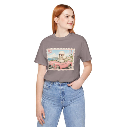 Vintage Pup Roadtrip T-Shirt — Retro Stamp Design (25)