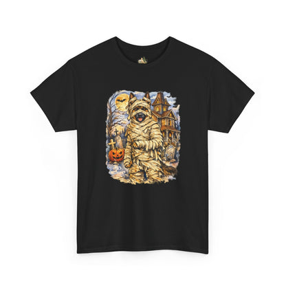 Unisex Mummy German Shepherd Halloween T-Shirt - What Tails Lurk Behind The Pines Collection (Heavy Weight Tee)