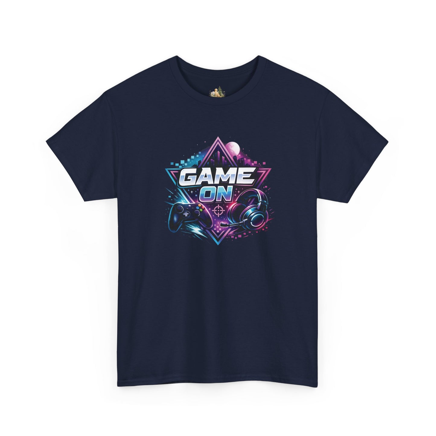 Game On T-Shirt — Retro Neon Gamer Tee with Controller Graphic (Heavy Weight Tee)