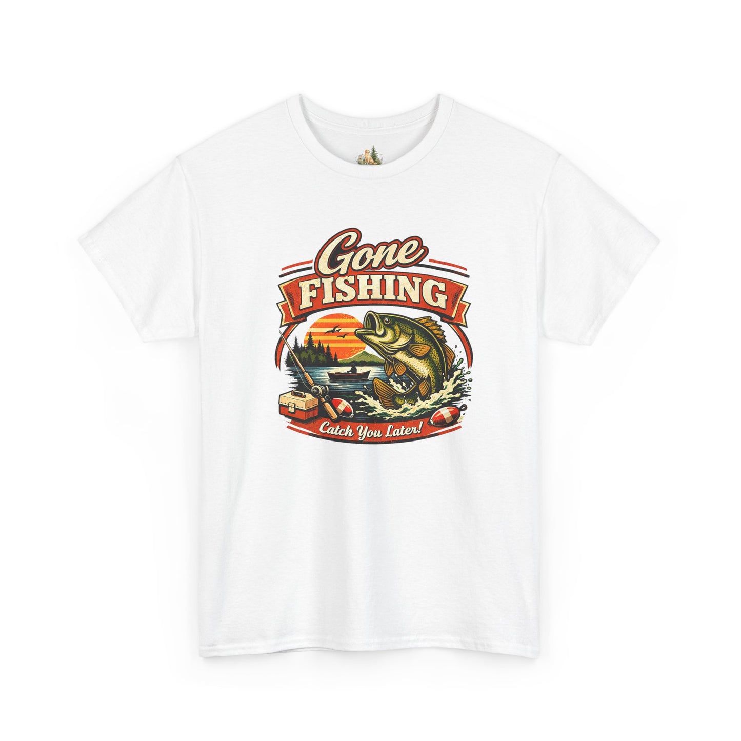 Gone Fishing Graphic Tee — "Gone Fishing, Catch You Later" Fishing T-Shirt (Heavy Weight Tee)