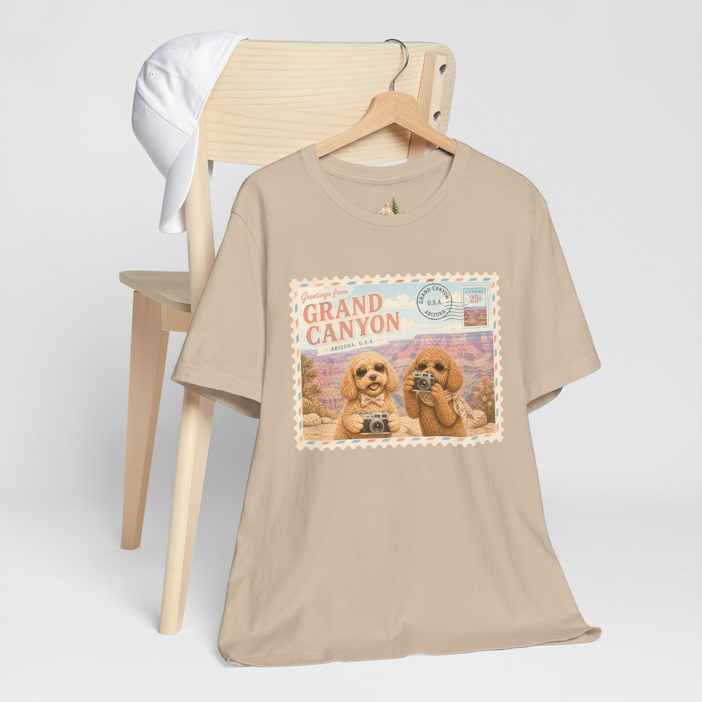 Grand Canyon Pups T-Shirt | Vintage Postcard Dogs Travel Design