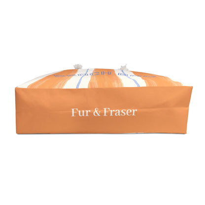 Beach Bag - Striped Orange & Blue Canvas Weekender Tote
