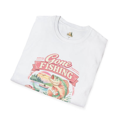 Gone Fishing T-Shirt – Retro Bass Fishing Graphic Tee (Catch You Later) Light Weight, Ultra Soft Tee