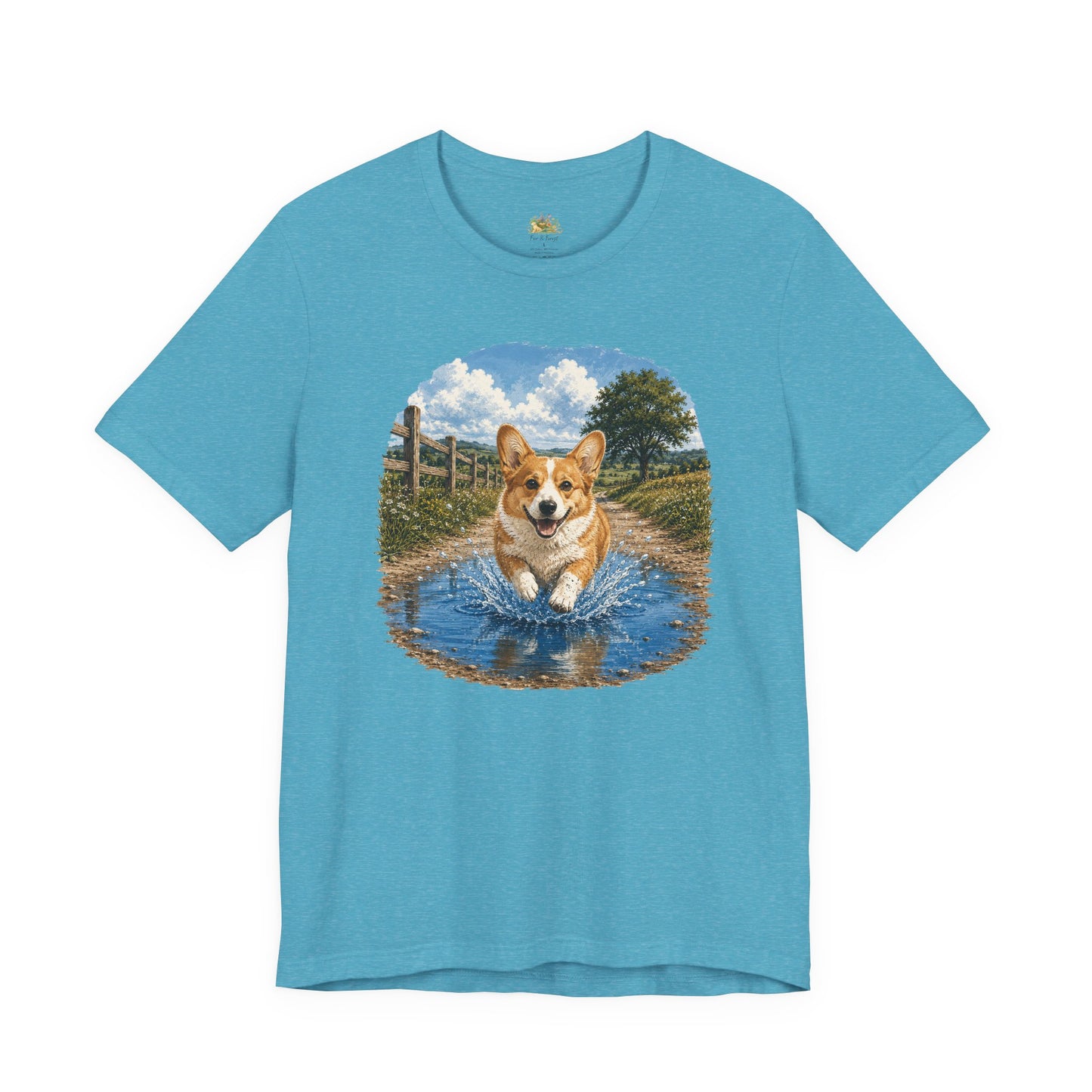 Corgi Splash T-Shirt — Playful Dog Graphic Tee