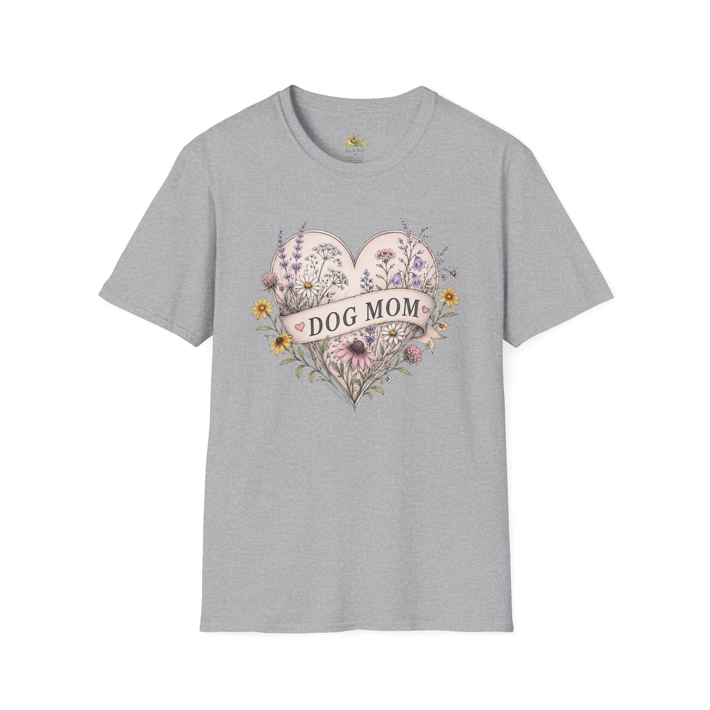 Dog Mom Floral Heart T-Shirt