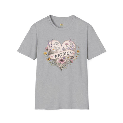 Dog Mom Floral Heart T-Shirt