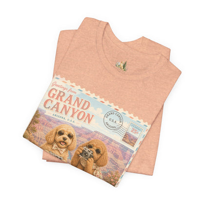 Grand Canyon Pups T-Shirt | Vintage Postcard Dogs Travel Design