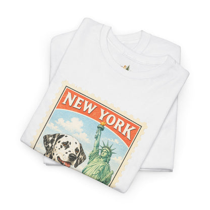 New York Dalmatian T-Shirt | Statue of Liberty Vintage Postage (Heavy Weight Tee)