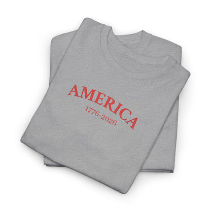 Unisex Embroidered America 1776-2026 T-Shirt (Heavy weight Tee)