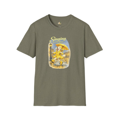 T-Shirt — Singing in the Rain Vintage Raincoat Umbrella Design