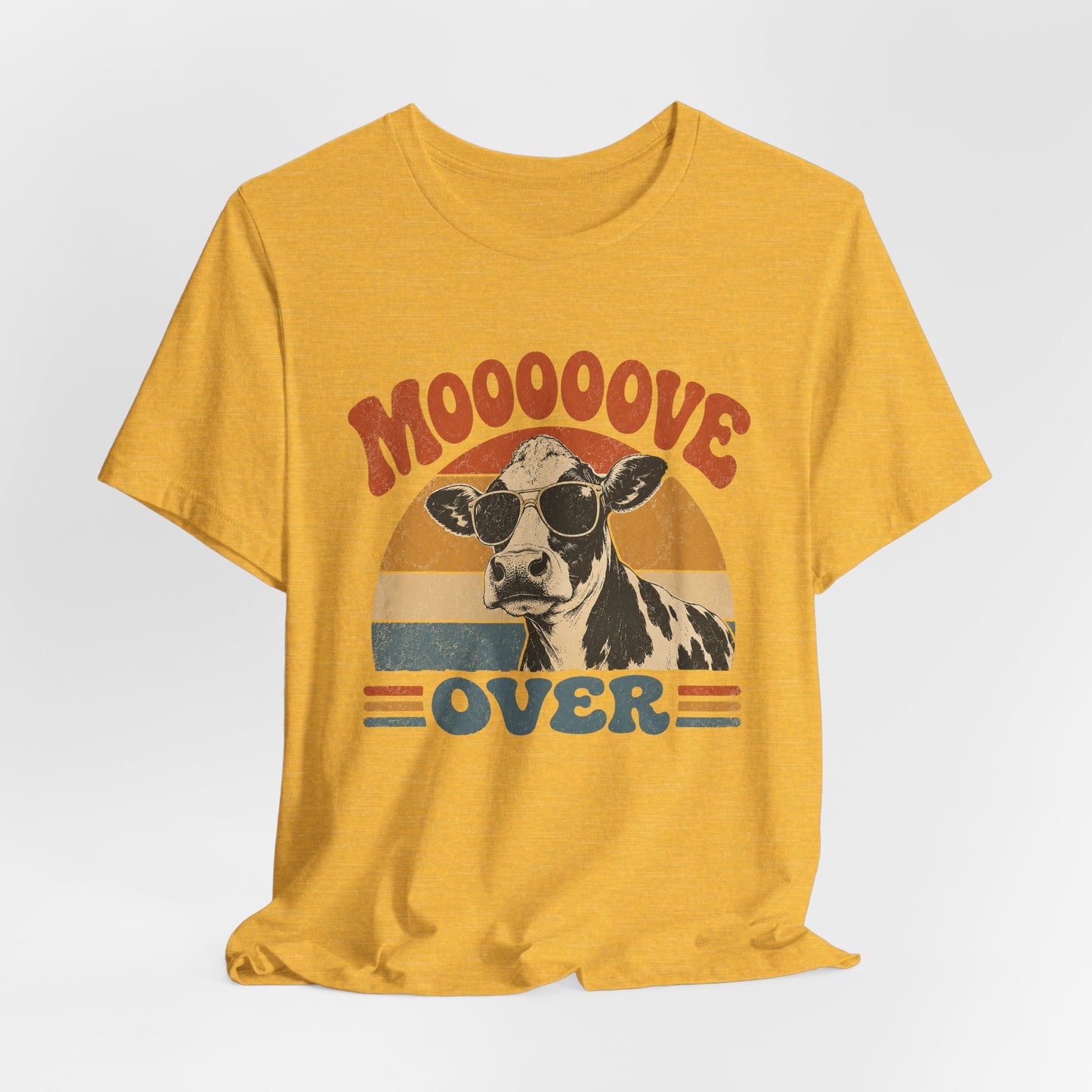 Mooove Over Cow Tee – Retro Vintage Farm Animal Graphic T-Shirt