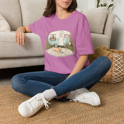 Vintage Camper T-Shirt — Cozy Caravan & Picnic Design(Light Weight, Ultra Soft)