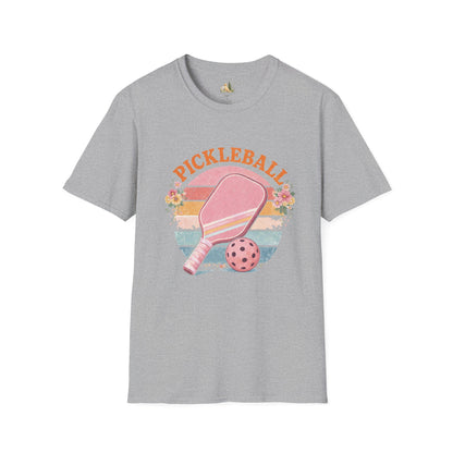 Pickleball Retro Paddle T‑Shirt — Vintage Floral Pickleball Tee Light Weight, Ultra Soft Tee