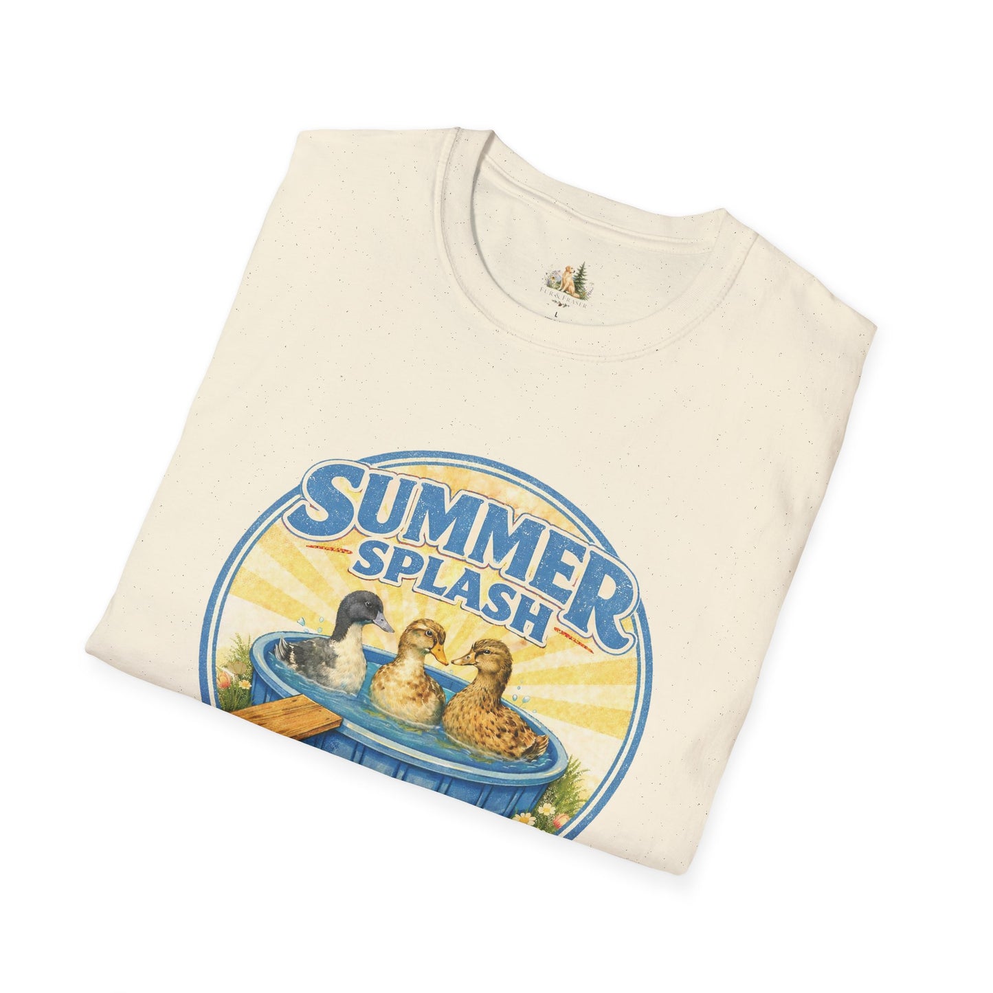 Unisex Summer Splash Tee — Vintage Ducklings Graphic T‑Shirt (Light Weight, Ultra Soft Tee)