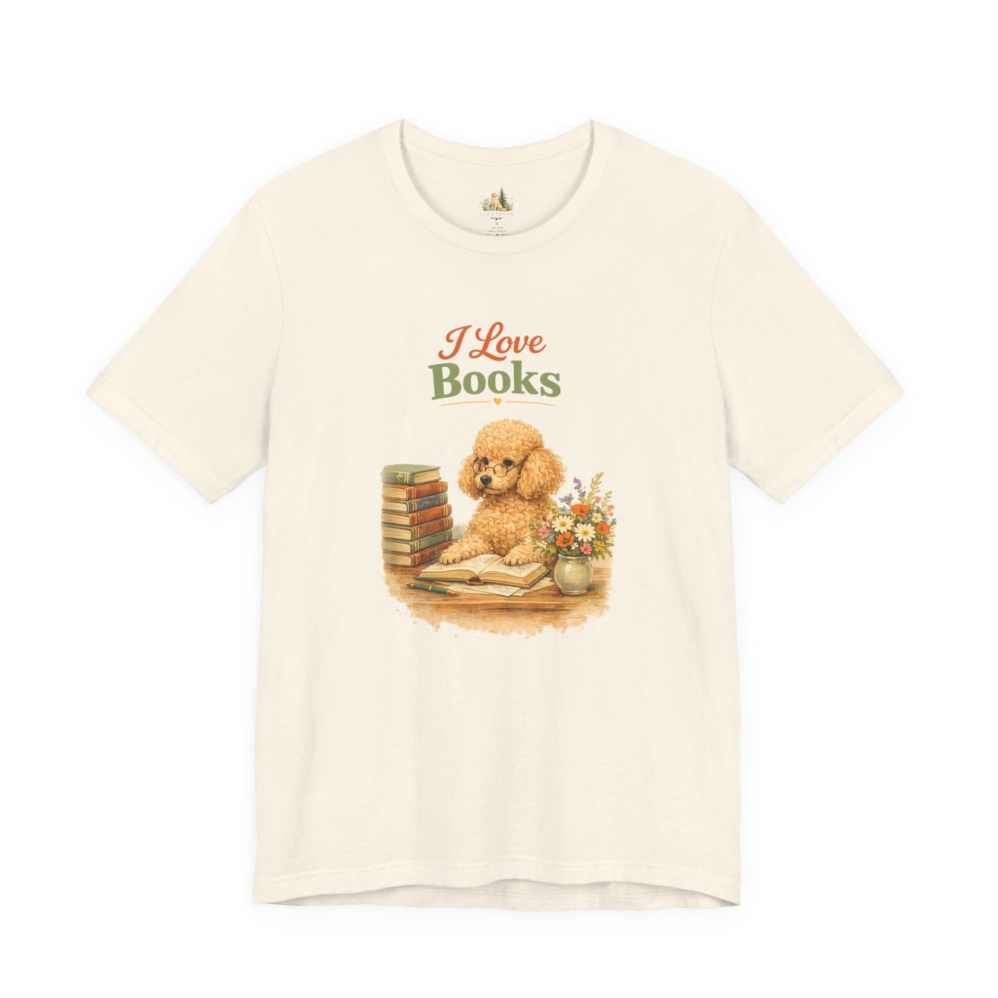 I Love Books T-Shirt — Cute Poodle Reading Graphic Tee