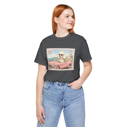 Vintage Pup Roadtrip T-Shirt — Retro Stamp Design (25)