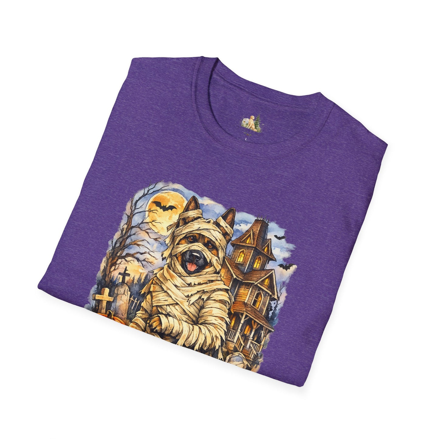Unisex Mummy German Shepherd Halloween T-Shirt - What Tails Lurk Behind The Pines Collection