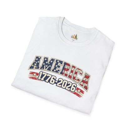 Unisex America 1776-2026 Patriotic Tee (Light Weight, Ultra Soft Tee)