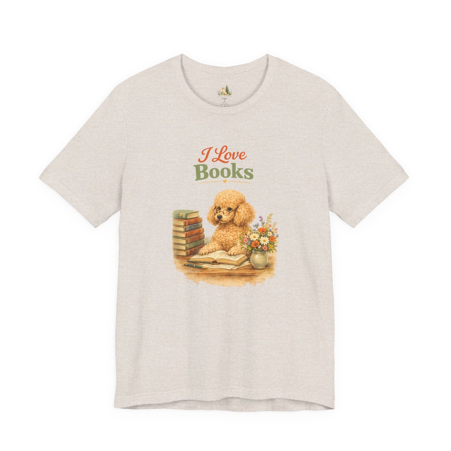 I Love Books T-Shirt — Cute Poodle Reading Graphic Tee