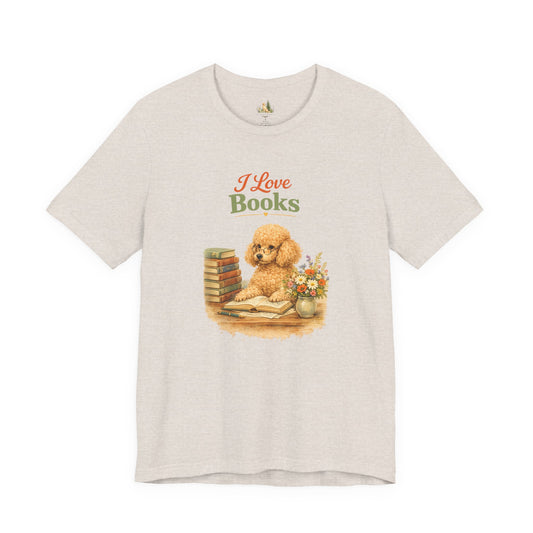I Love Books T-Shirt — Cute Poodle Reading Graphic Tee