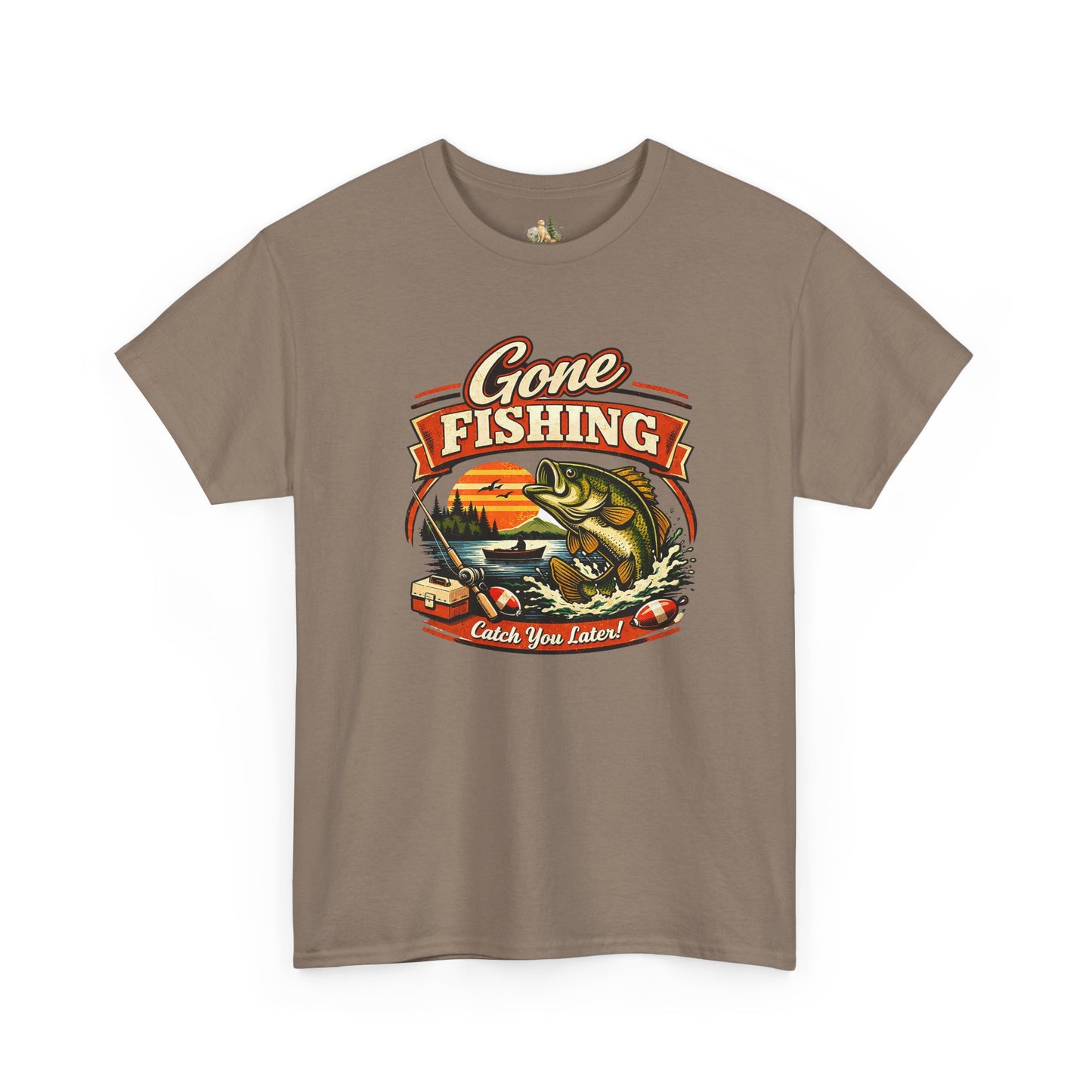 Gone Fishing Graphic Tee — "Gone Fishing, Catch You Later" Fishing T-Shirt (Heavy Weight Tee)