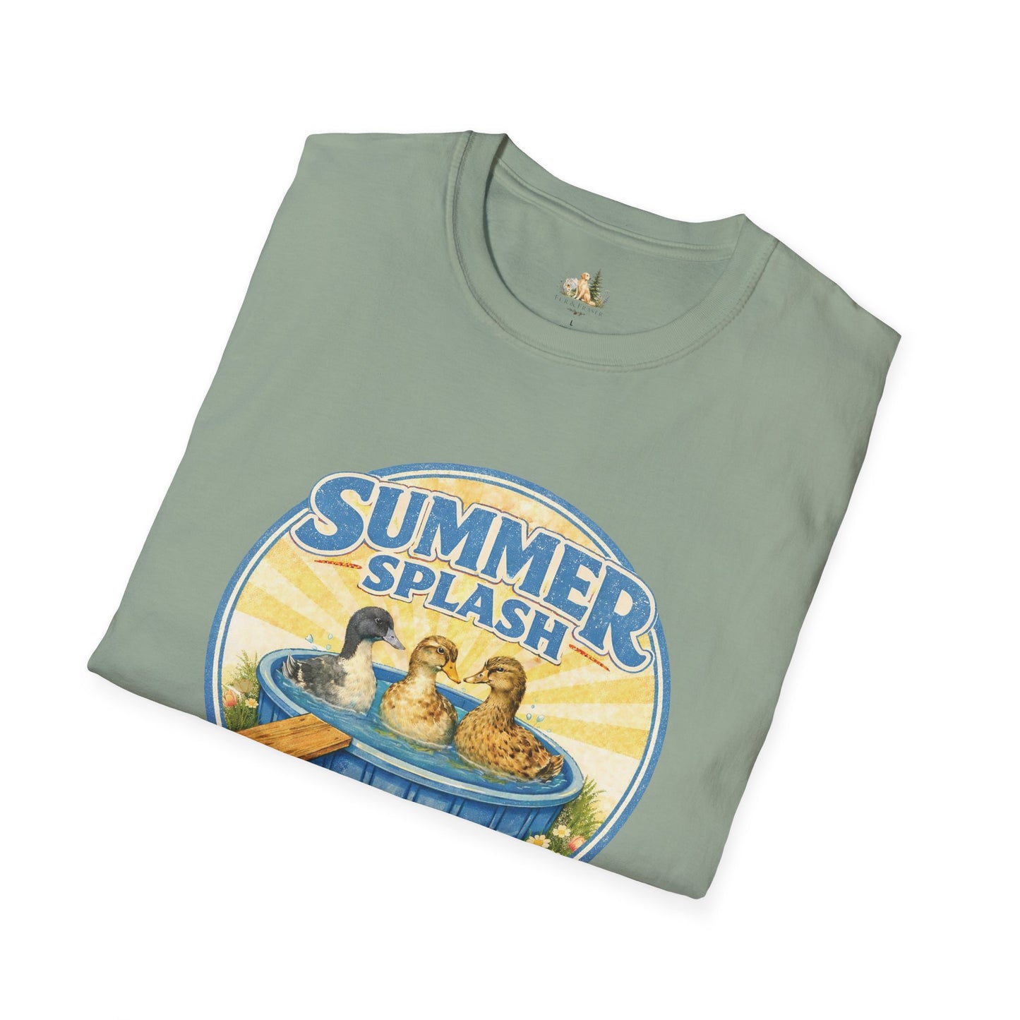Unisex Summer Splash Tee — Vintage Ducklings Graphic T‑Shirt (Light Weight, Ultra Soft Tee)