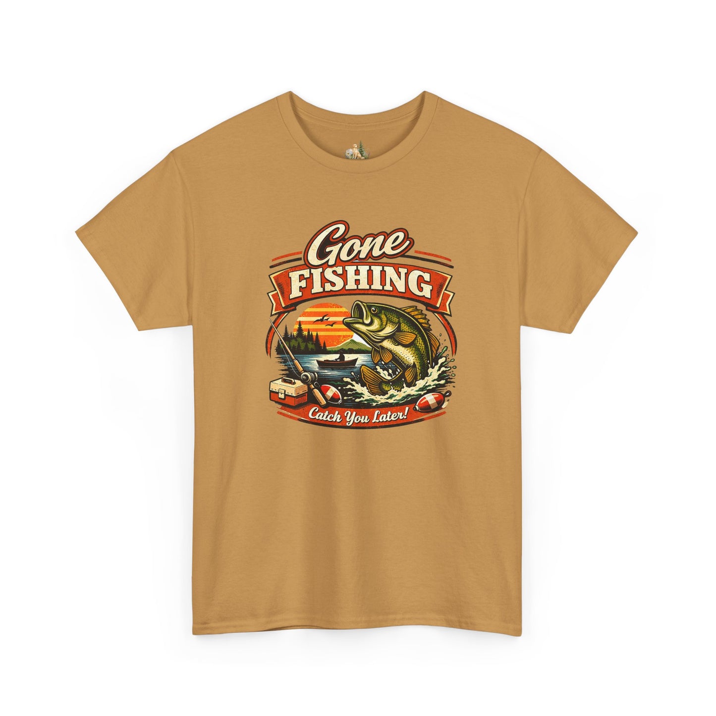 Gone Fishing Graphic Tee — "Gone Fishing, Catch You Later" Fishing T-Shirt (Heavy Weight Tee)
