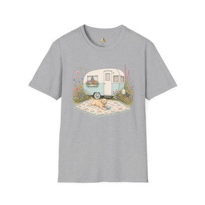 Vintage Camper T-Shirt — Cozy Caravan & Picnic Design(Light Weight, Ultra Soft)