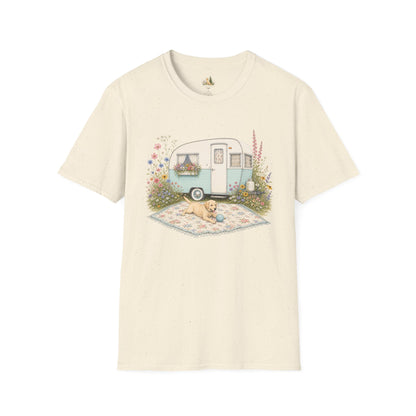 Vintage Camper T-Shirt — Cozy Caravan & Picnic Design(Light Weight, Ultra Soft)