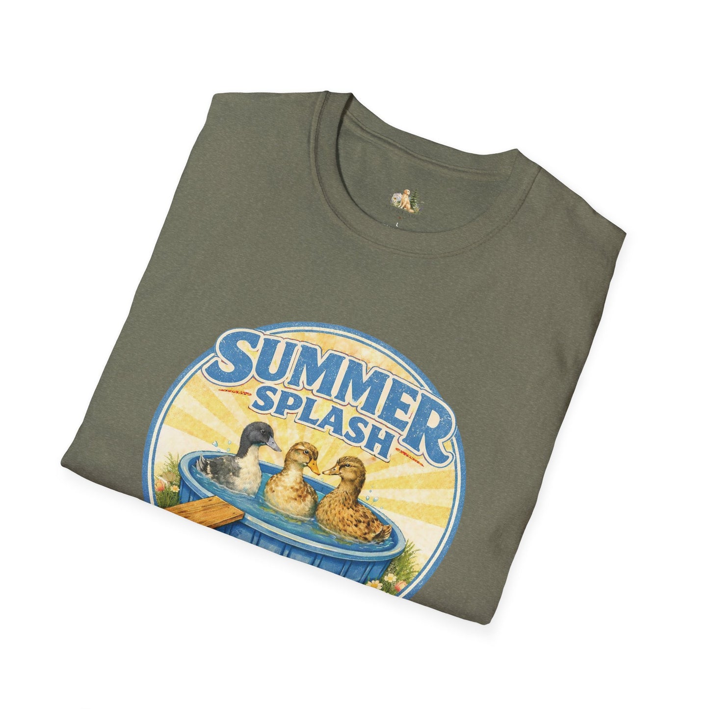 Unisex Summer Splash Tee — Vintage Ducklings Graphic T‑Shirt (Light Weight, Ultra Soft Tee)