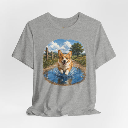 Corgi Splash T-Shirt — Playful Dog Graphic Tee