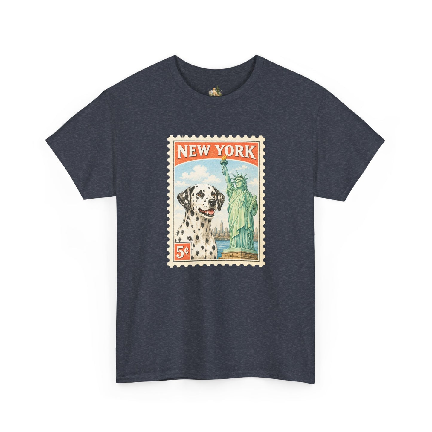 New York Dalmatian T-Shirt | Statue of Liberty Vintage Postage (Heavy Weight Tee)