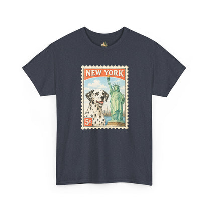 New York Dalmatian T-Shirt | Statue of Liberty Vintage Postage (Heavy Weight Tee)