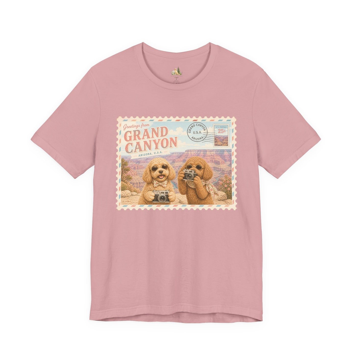 Grand Canyon Pups T-Shirt | Vintage Postcard Dogs Travel Design