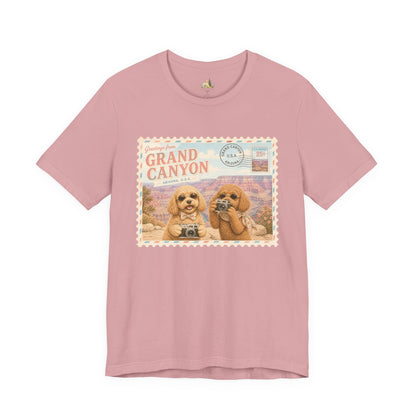 Grand Canyon Pups T-Shirt | Vintage Postcard Dogs Travel Design
