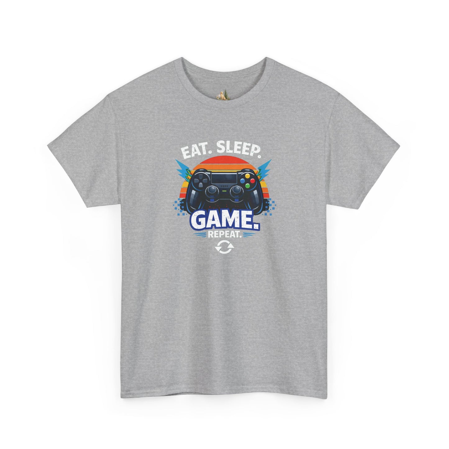 Gaming Controller Graphic Tee — "GAME" Retro Sunset Video Game T-Shirt (Heavy Weight Tee)