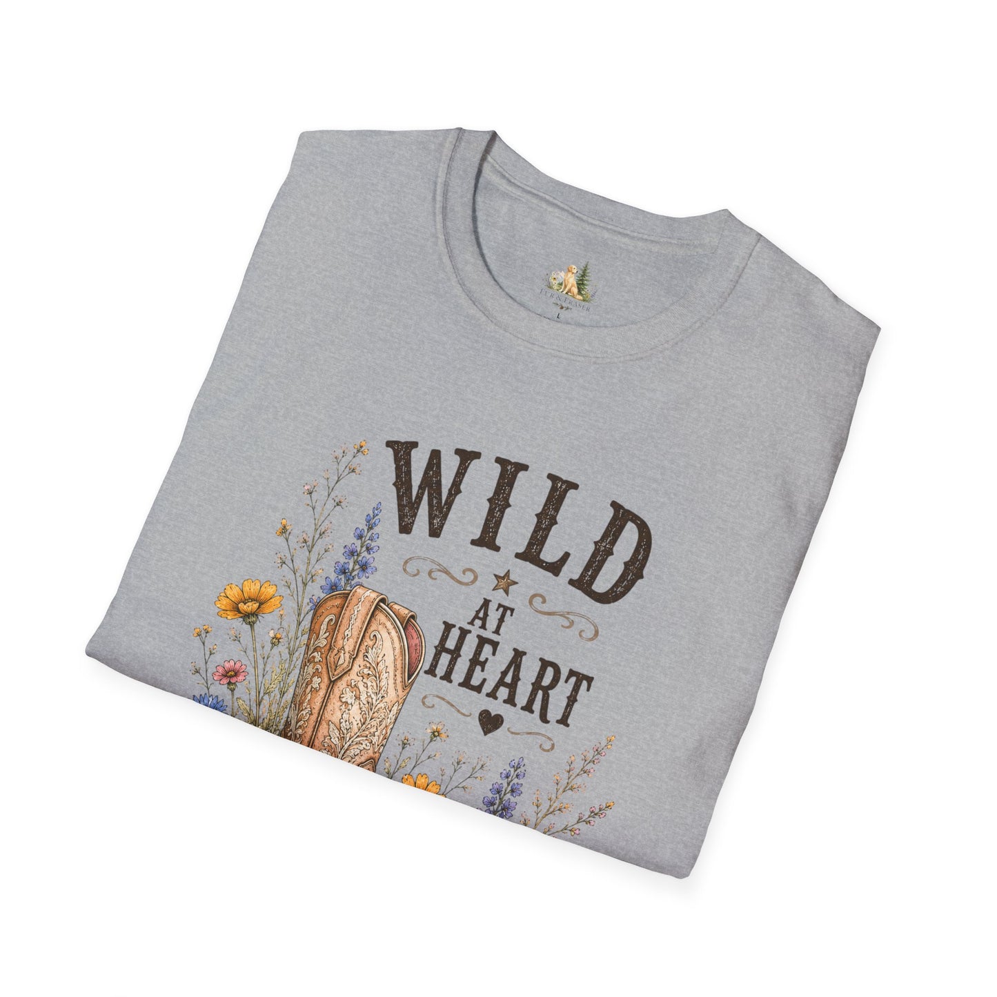 Wild at Heart Cowboy Boot T-Shirt – Floral Western Graphic Tee (Light Weight, Ultra Soft Tee)