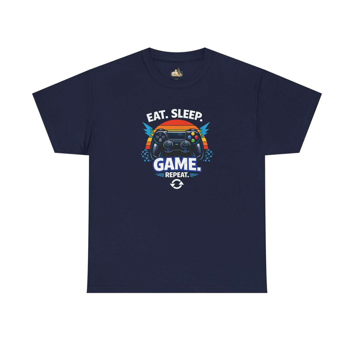 Gaming Controller Graphic Tee — "GAME" Retro Sunset Video Game T-Shirt (Heavy Weight Tee)